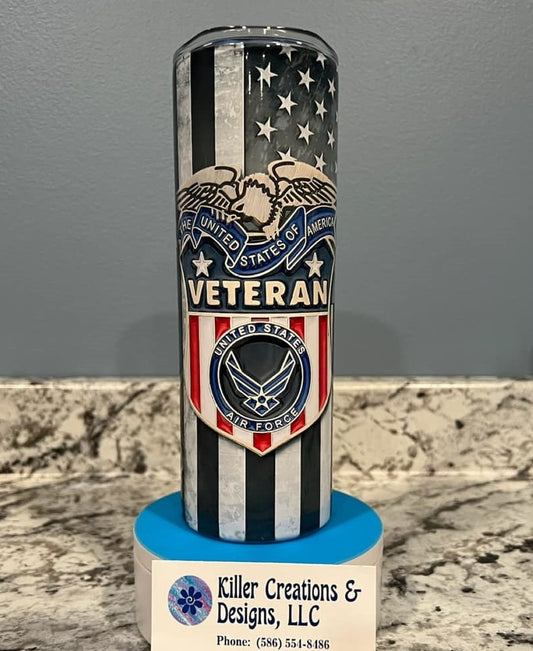 Air Force with Flag 20oz Tumbler