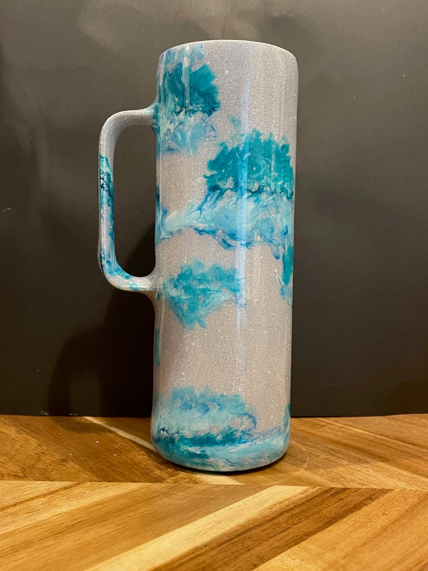 🌌 Blue Milky Way Tumbler with handle