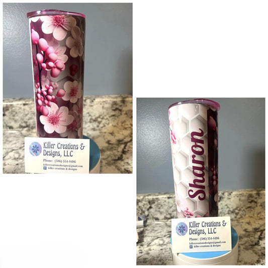 Honeycomb Cherry Blossom 20oz Tumbler