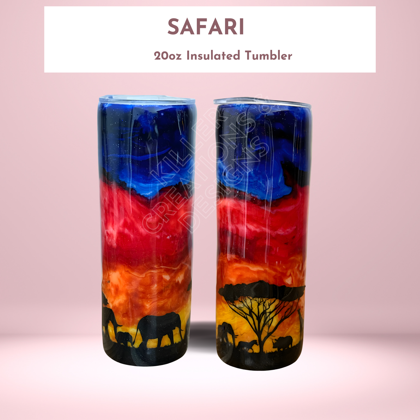 🌿 Safari Ink Swirl 20oz Tumbler – Where Wild Style Meets Everyday Function