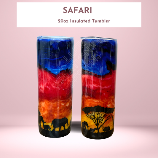 🌿 Safari Ink Swirl 20oz Tumbler – Where Wild Style Meets Everyday Function